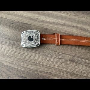 Carhartt brown leather belt with buckle